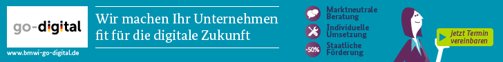 Banner des Digitalisierungs-Förderprogrammes go-digital